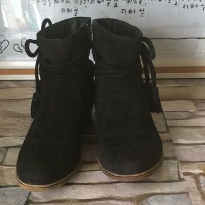 Rampage Faux Suede Bow Booties